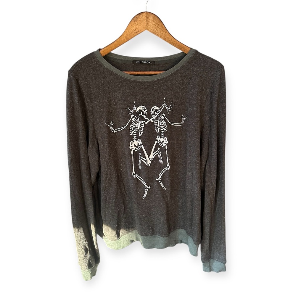 Rare Wildfox Skeleton Graphic Sweatshirt Size L